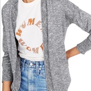 Madewell Hotsprings Cotton Cardigan Marled Storm